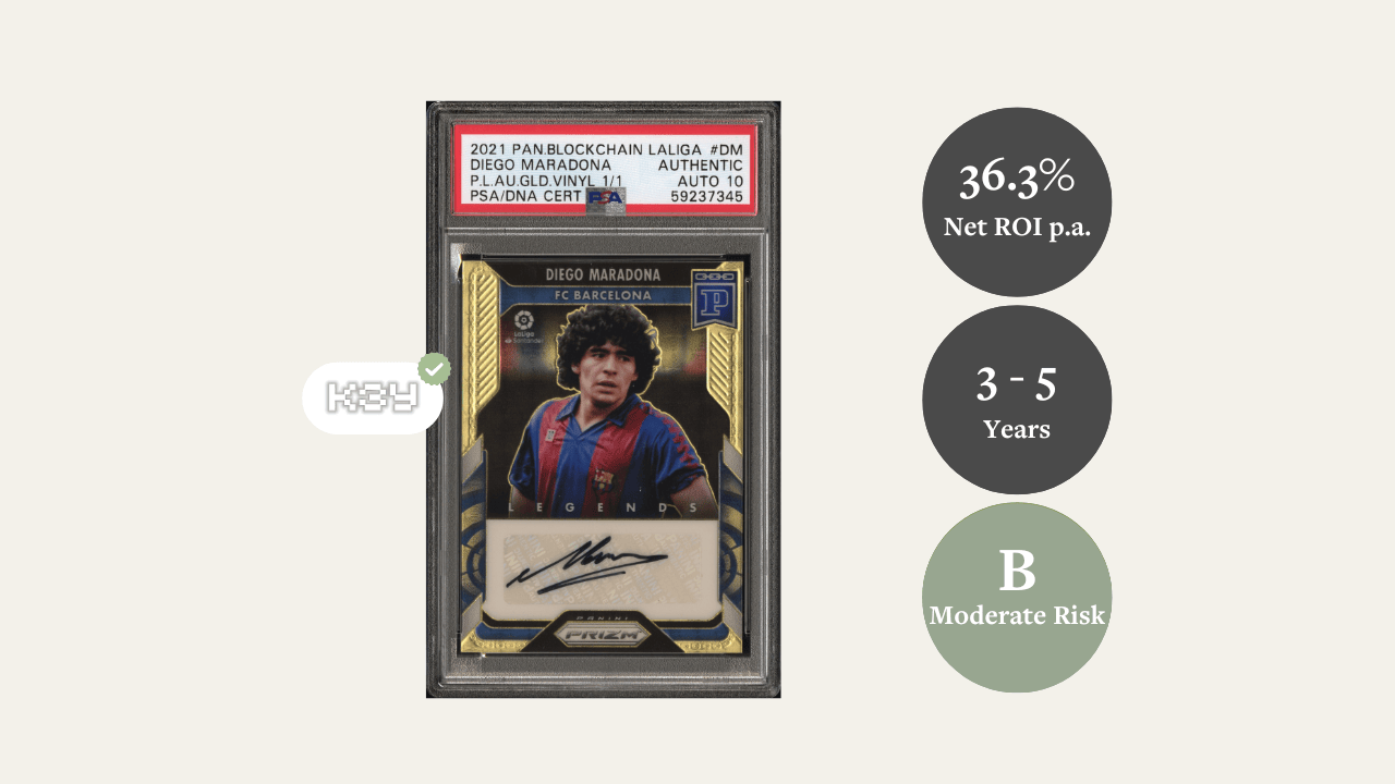 Diego Maradona 2021 Prizm La Liga Gold Vinyl 1of1 Auto PSA 